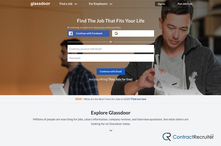 Glassdoor Homepage